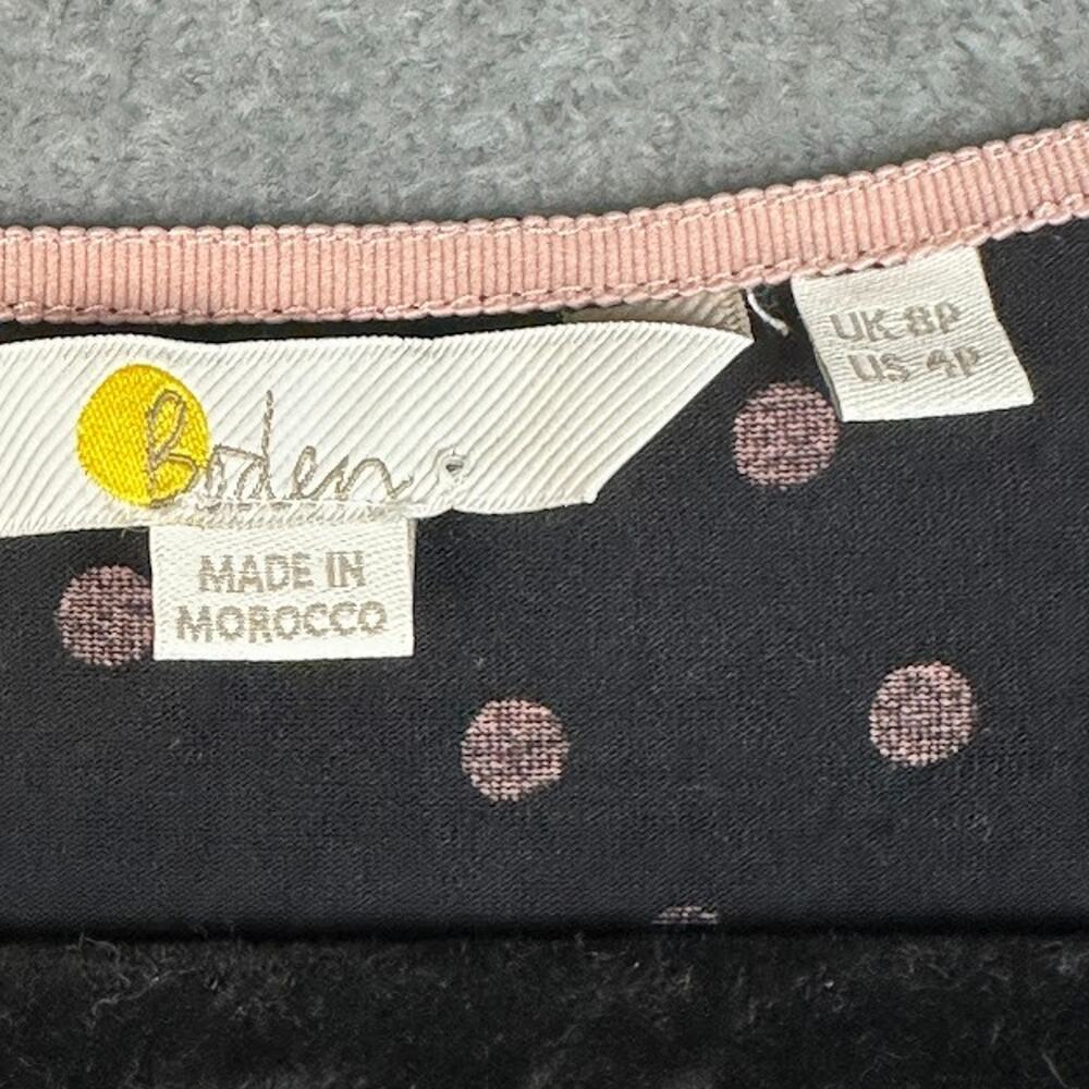 Boden Dress Womens 4P Black Pink Polka Dot Amelia Jersey Knit Preppy Career - Picture 6 of 12
